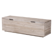 bali & pari Alvaro Wood Storage Trunk with Hinged Lid - Rectangular Blanket Chest and Bedroom Bench with Spacious Interior, Modern Farmhouse Storage Furniture for Entryway, Bedroom, or Living Room